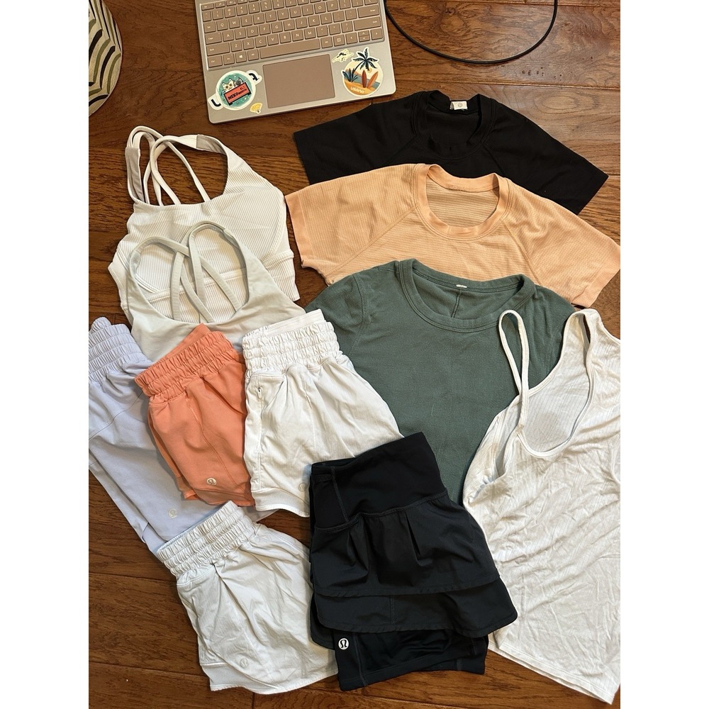 LOT 11 Lululemon Bundle 0 2 4 Shorts Swiftly Cropped Shake It Out Hotty Hot